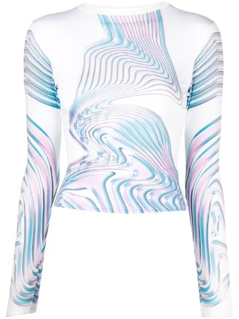 abstract-print long-sleeve top