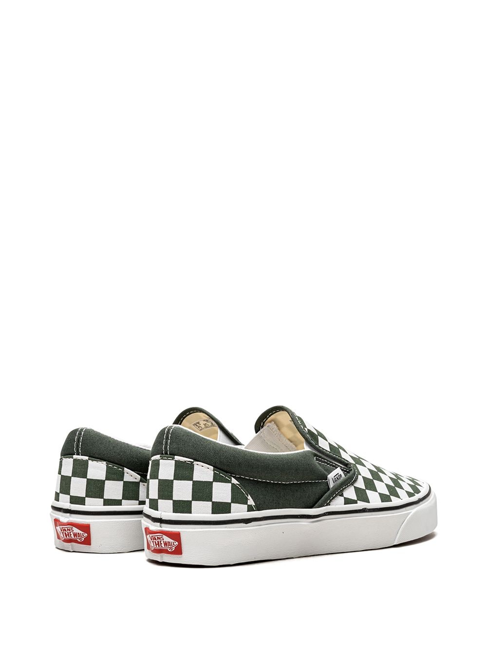 Shop Vans Classic Slip-on Checkerboard Sneakers In Green