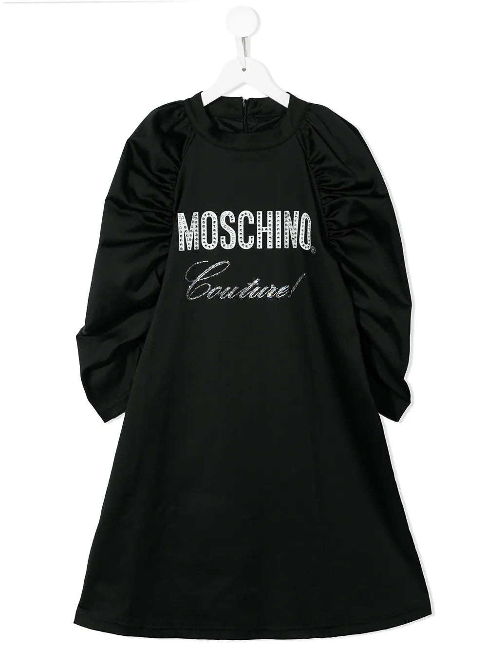 

Moschino Kids vestido con mangas drapeadas - Negro