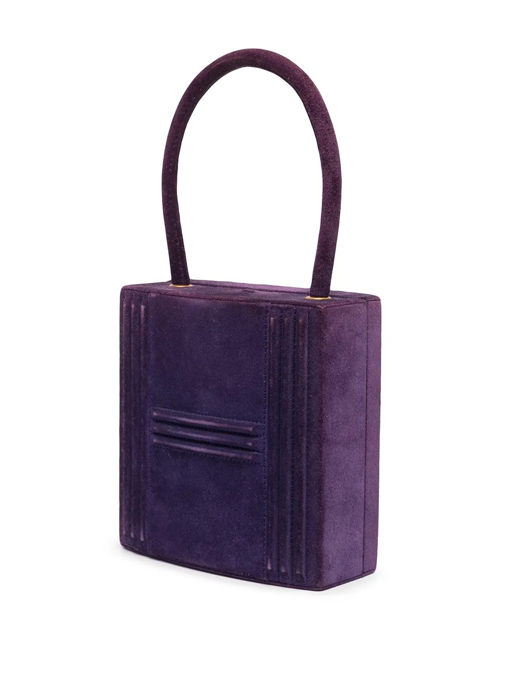 Hermès - 1993 pre-owned mini Cadena Kelly handbag - women - Suede - One Size - Purple 2