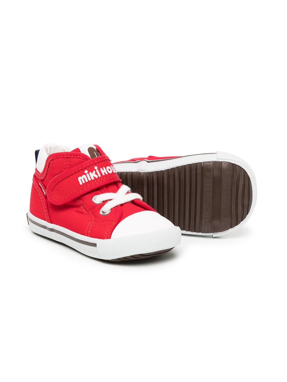 Miki House Sneakers met geborduurd logo - Rood