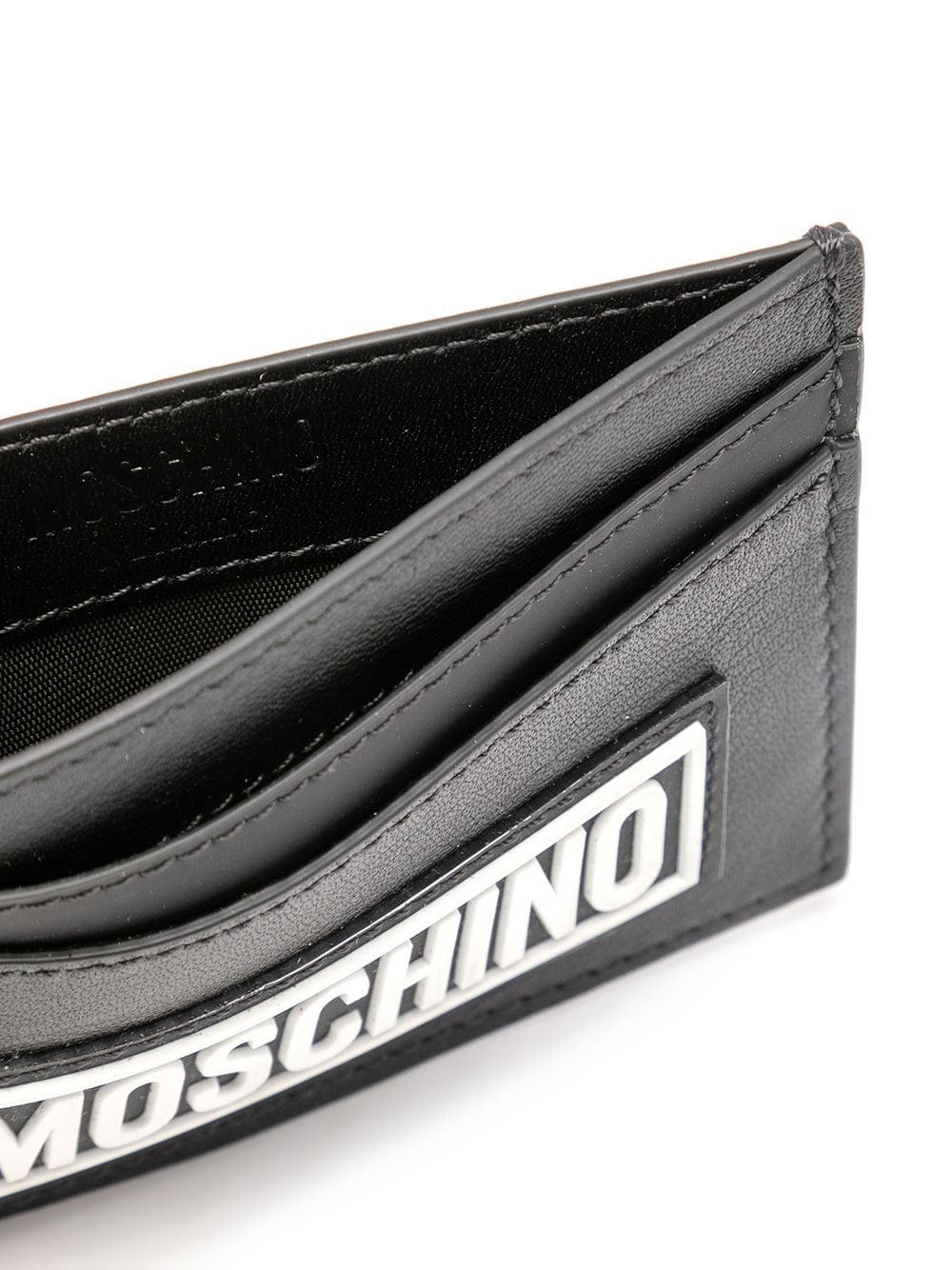 Shop Moschino Logo-print Cardholder In Schwarz