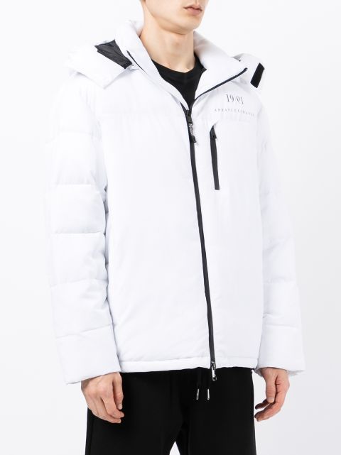 Armani Exchange Padded Zip Up Hooded Jacket Farfetch