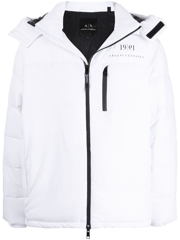 Armani Exchange Padded Zip Up Hooded Jacket Farfetch