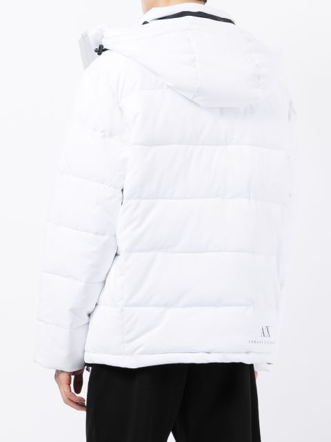 Armani Exchange Padded Zip Up Hooded Jacket Farfetch