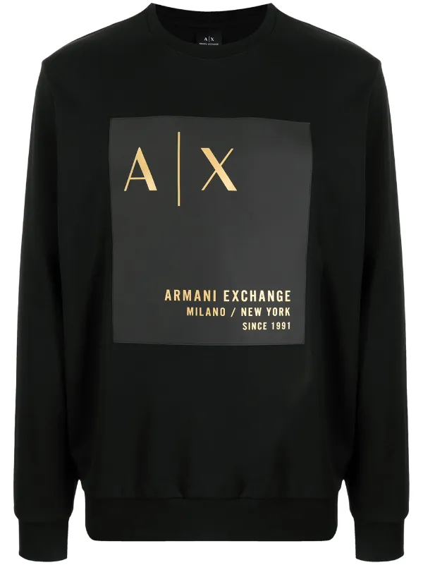 Armani Exchange Logo Print Crew Neck Sweatshirt Farfetch