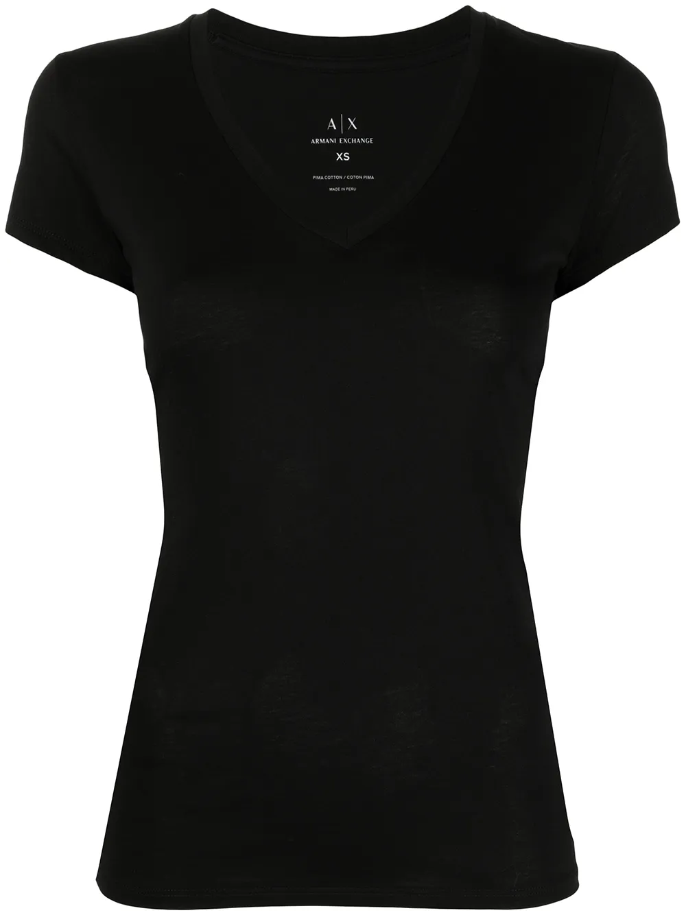 

Armani Exchange playera con cuello en V - Negro