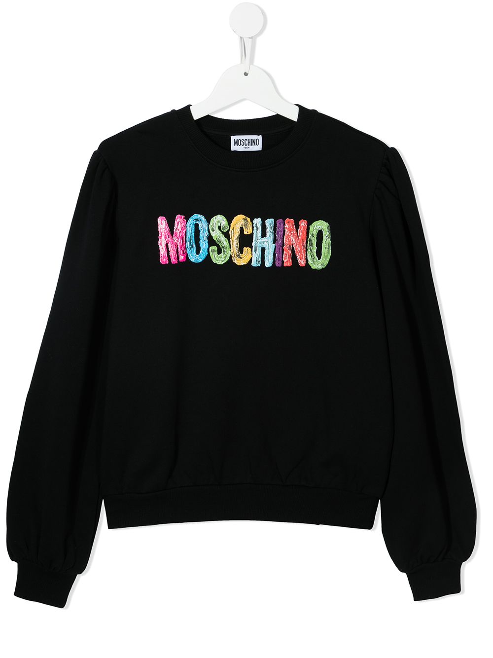 фото Moschino kids толстовка с круглым вырезом и логотипом