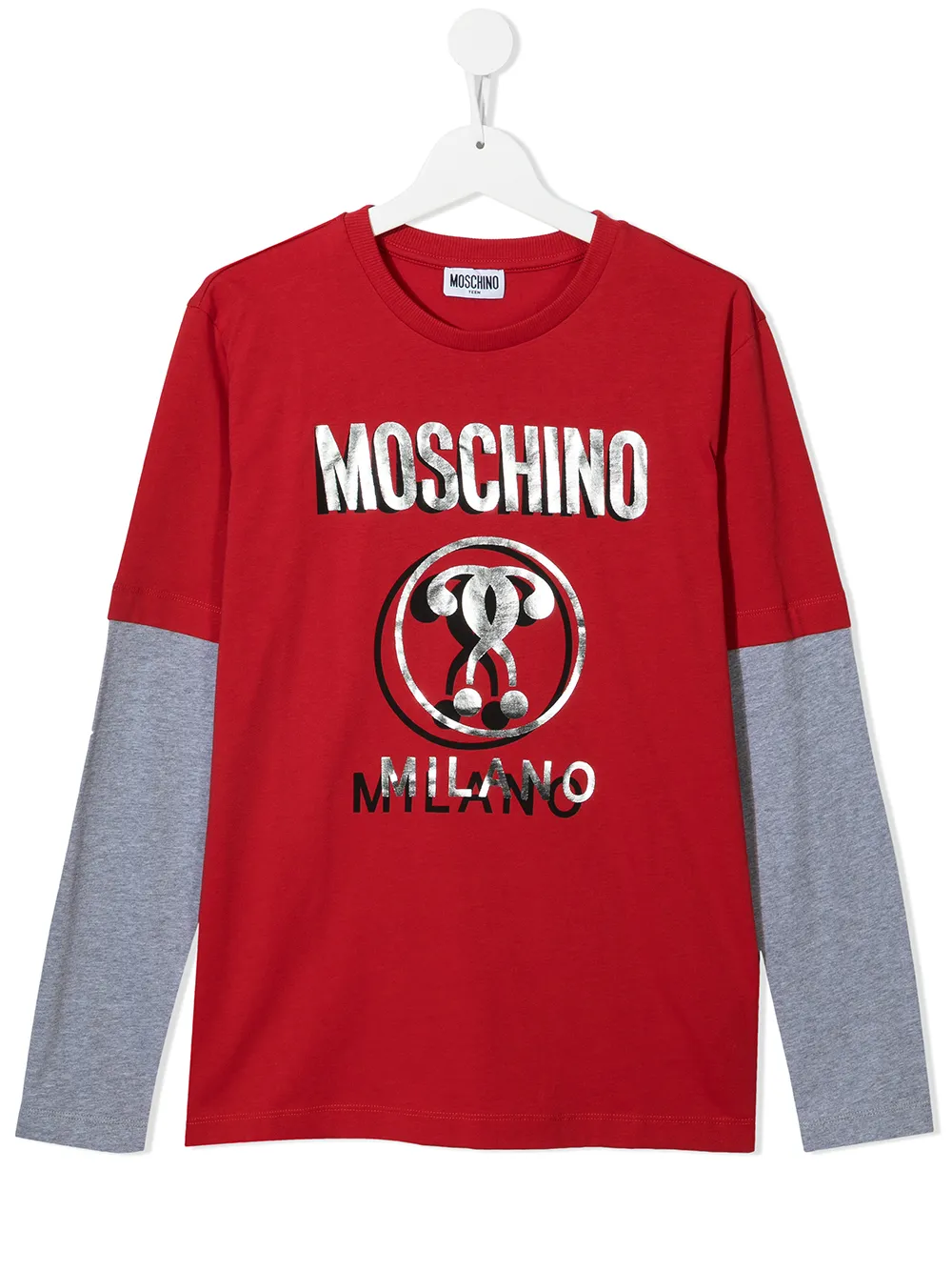 фото Moschino kids многослойная футболка с длинными рукавами и логотипом