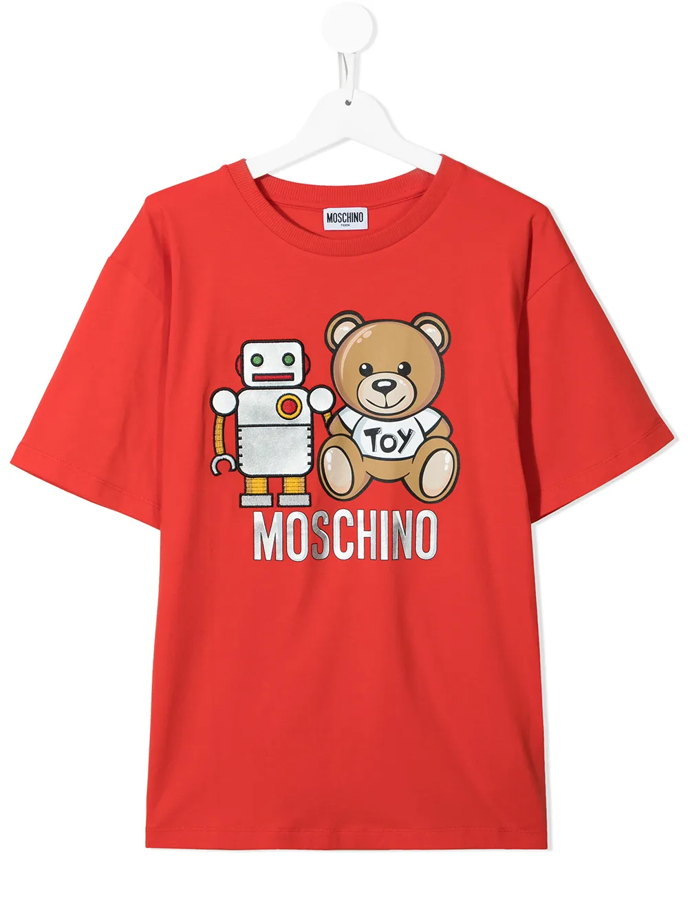 фото Moschino kids футболка с принтом teddy bear