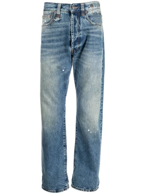 R13 Gerade Jeans mit Stone-Wash-Effekt