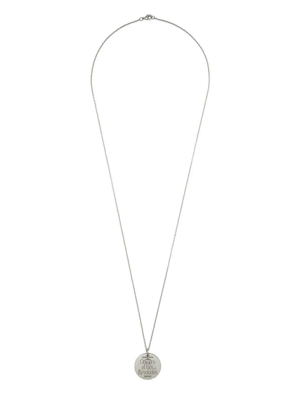 Raf Simons Engraved-pendant Necklace In Silver