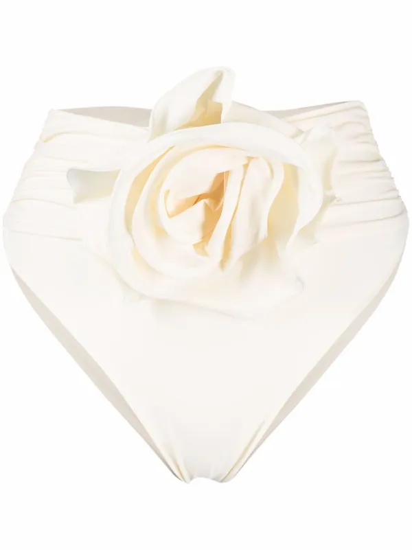 Magda Butrym Floral-appliqué Bikini Bottoms in Neutrals