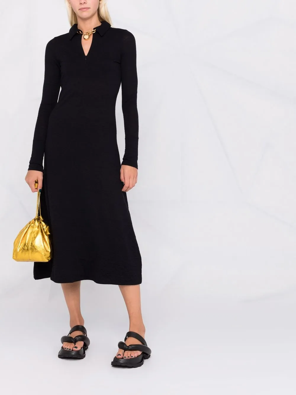 фото Jil sander трикотажное платье с цепочкой