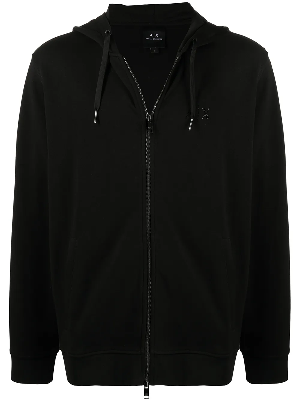 

Armani Exchange rhinestone-embellished logo hoodie - Black