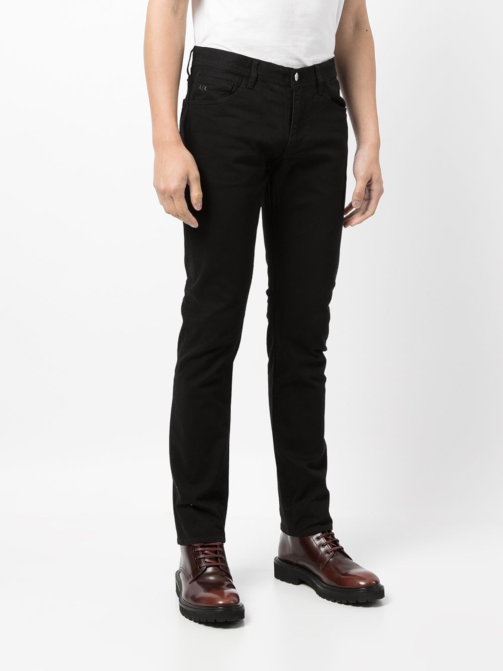 фото Armani exchange узкие джинсы с нашивкой-логотипом