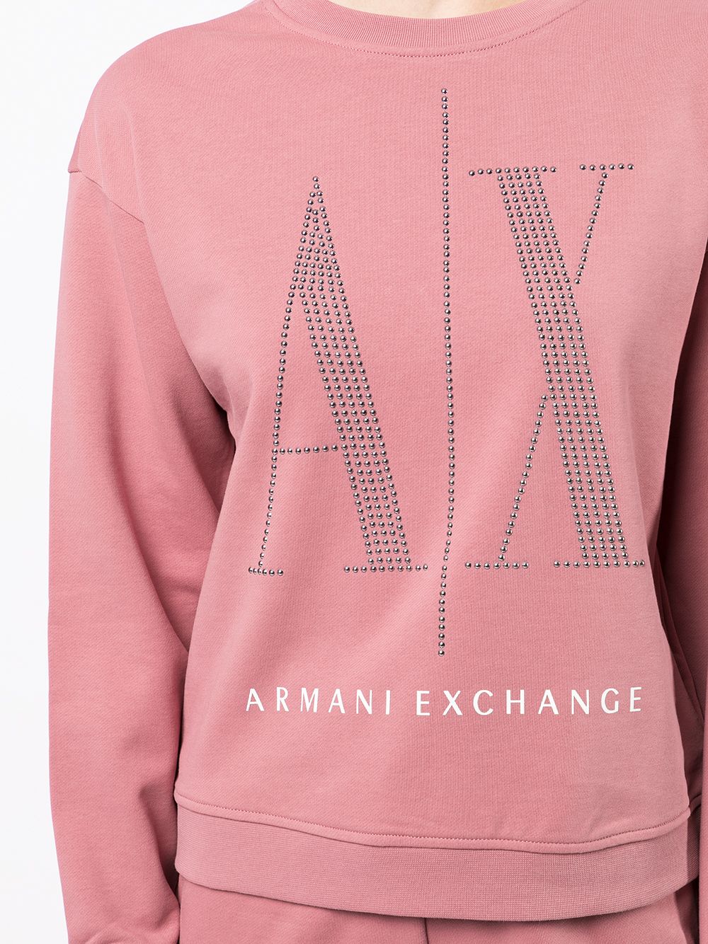 фото Armani exchange толстовка с логотипом и заклепками