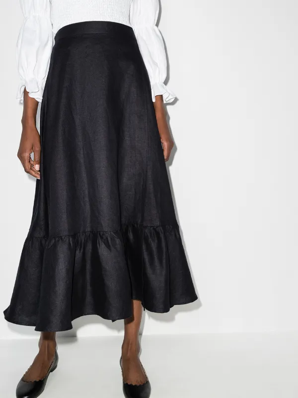 Reformation Julep linen midi skirt 