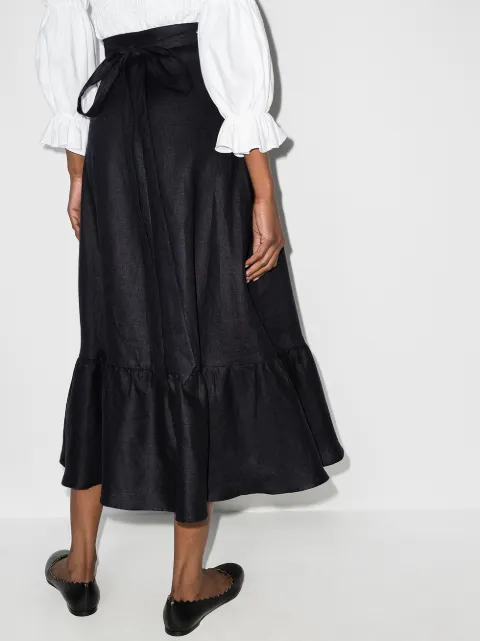 Reformation Julep Linen Midi Skirt 