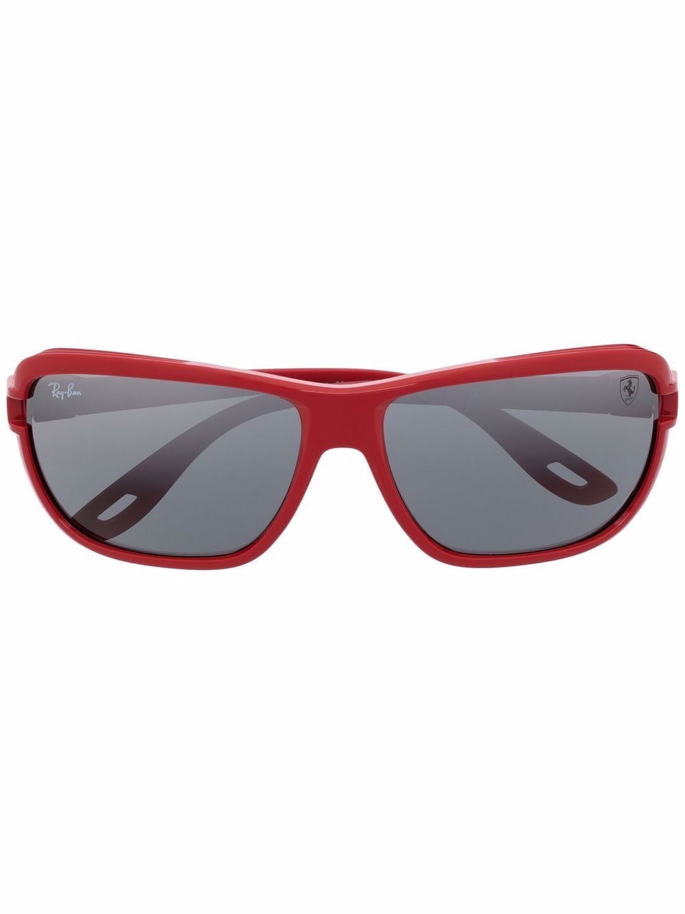 Ray Ban Scuderia Ferrari Rectangle-frame Sunglasses In Red