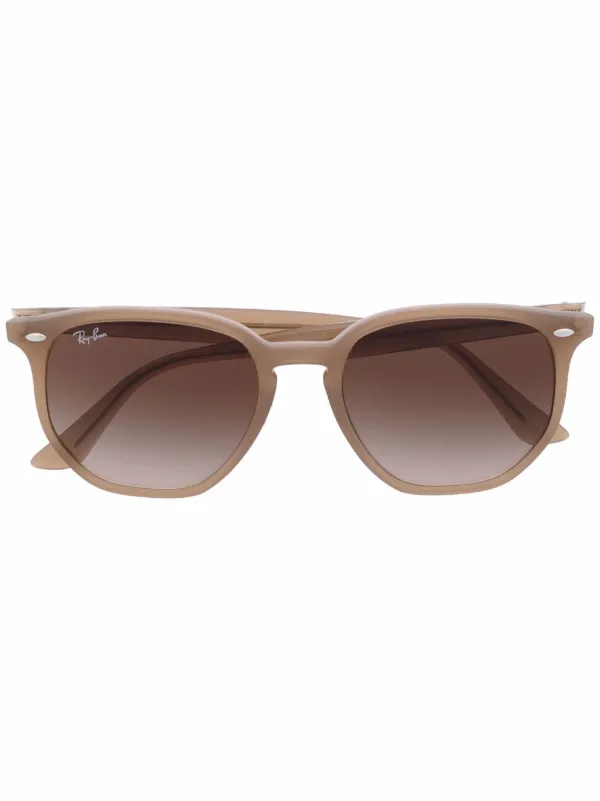 Ray Ban Tinted round frame Sunglasses Brown FARFETCH AM