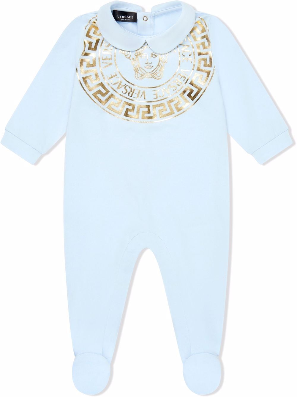 Shop Versace Medusa-print Babygrow Set In Blue