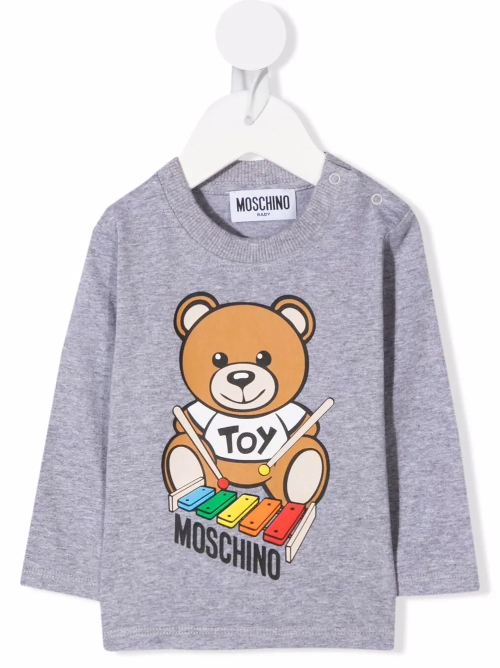 фото Moschino kids толстовка с логотипом и принтом teddy bear