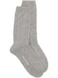 N.Peal cable-knit cashmere socks - Grey