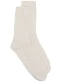 N.Peal ribbed cashmere socks - White