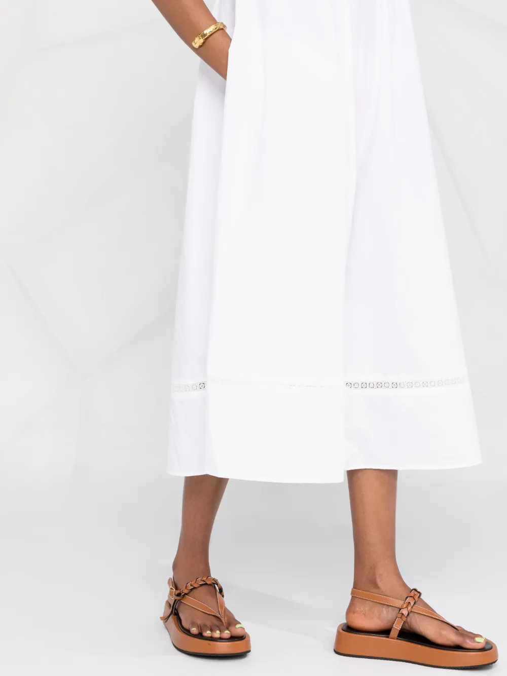 CIAO LUCIA BUTTONED-STRAP SQUARE-NECK DRESS