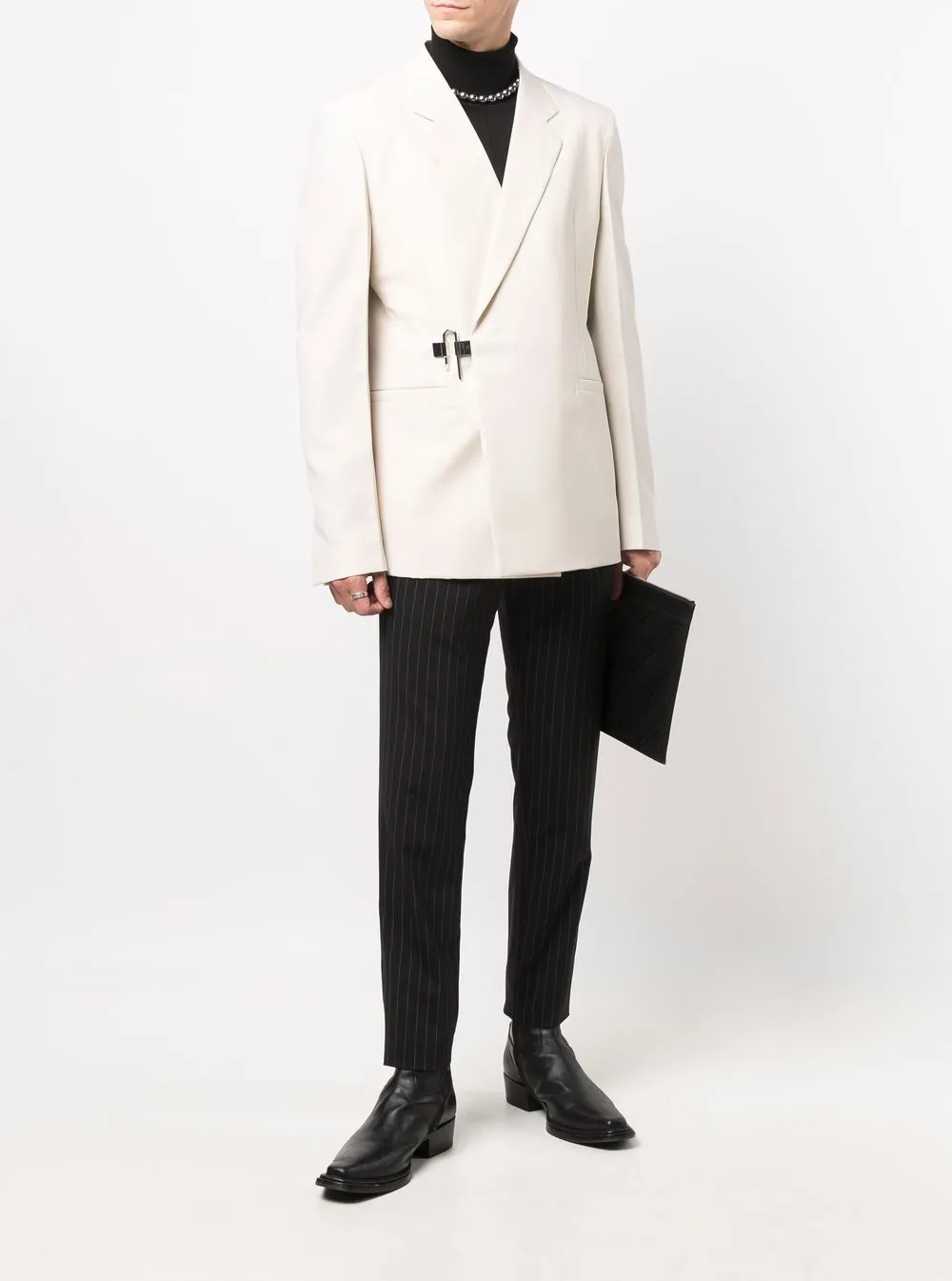 Image 2 of Givenchy padlock-detail wool blazer