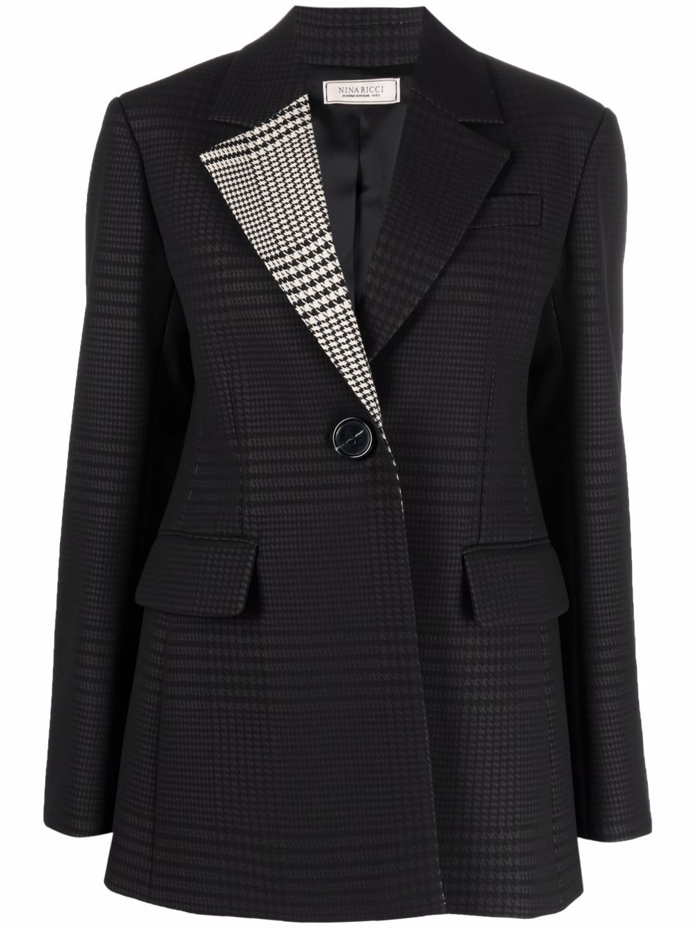 Image 1 of Nina Ricci houndstooth-print lapel blazer