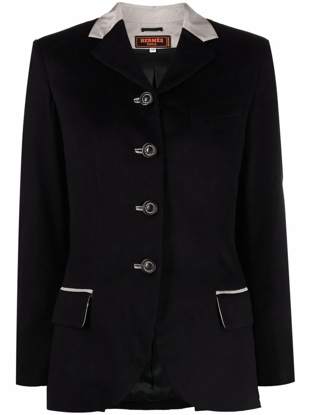 2000s pre-owned contrasting detailing buttoned jacket