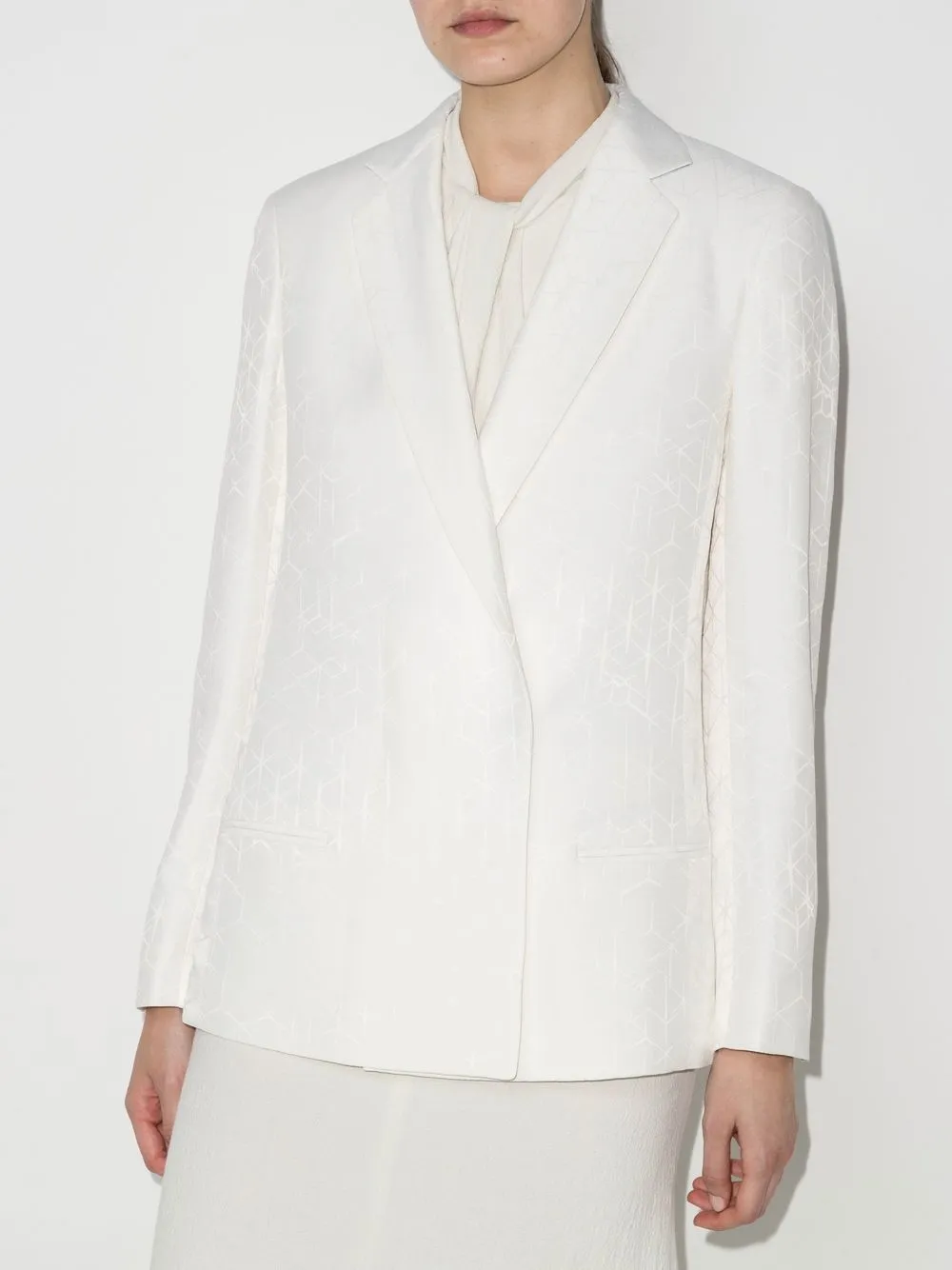 Tom Wood Blazer met jacquard - Wit