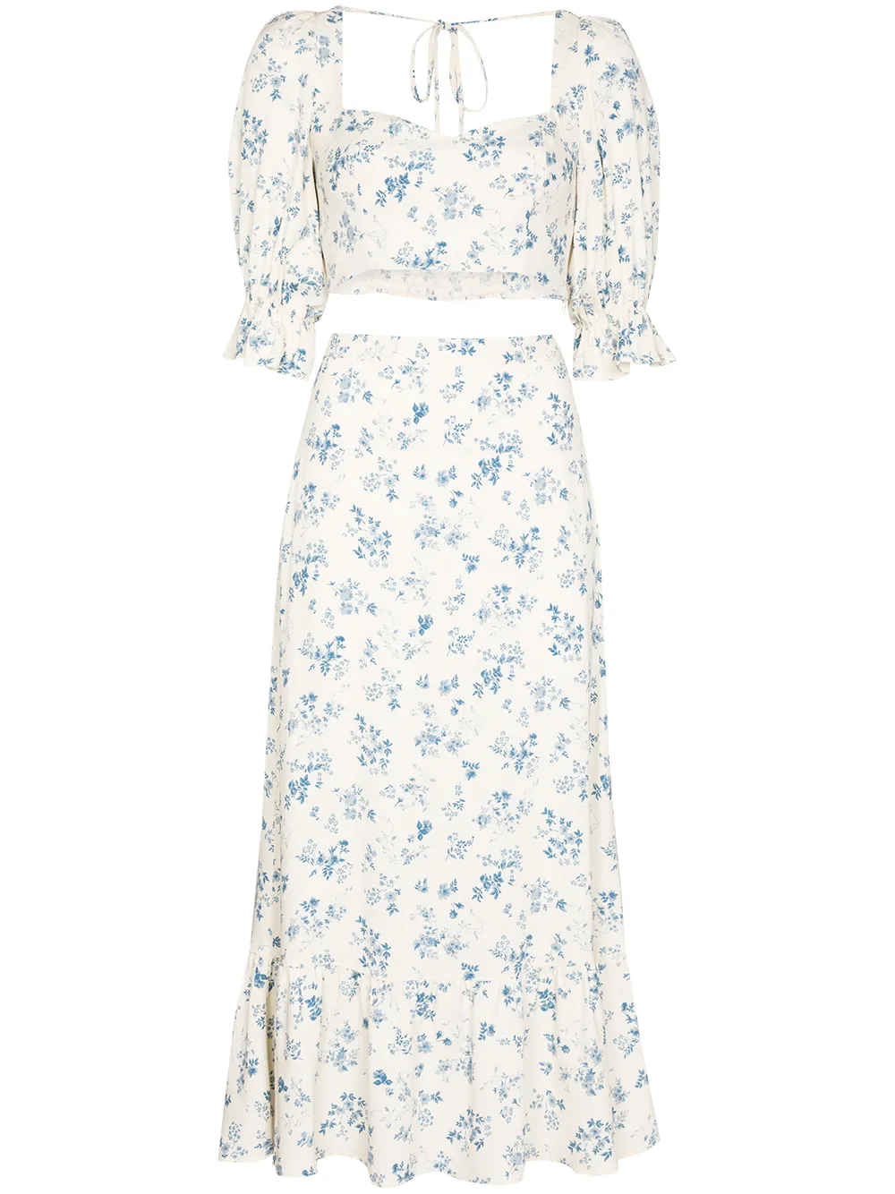 Image 1 of Reformation Fiona top and skirt set