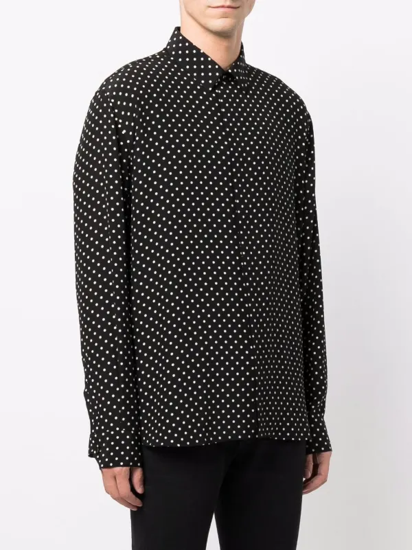 saint laurent polka dot shirt mens