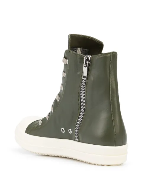 Shop Rick Owens leather lace-up boots 