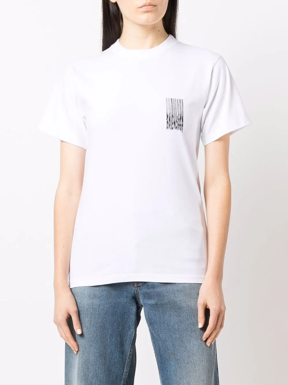  Balenciaga T Shirt Mit Print   Weiß 