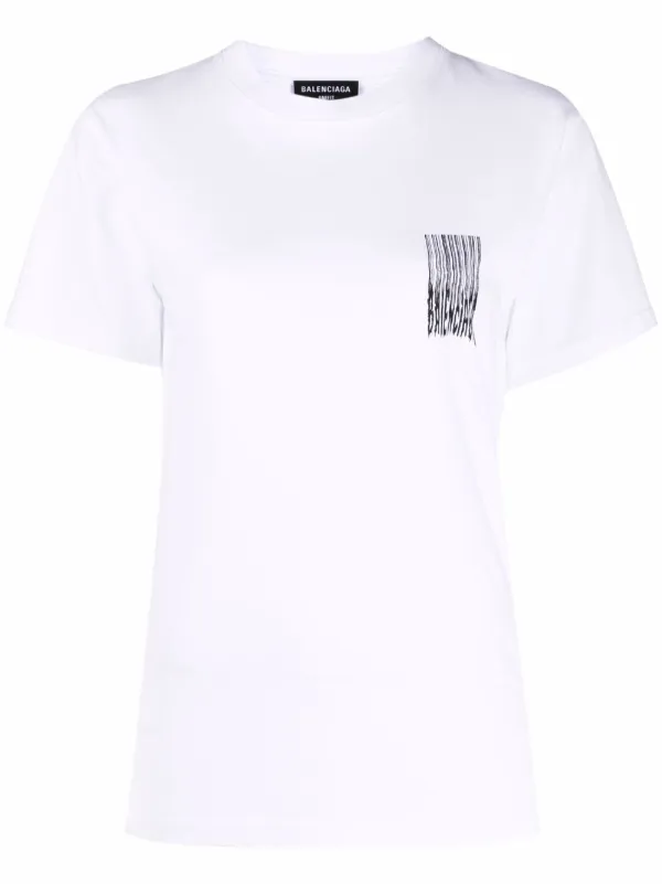 Balenciaga Barcode-print T-shirt in White