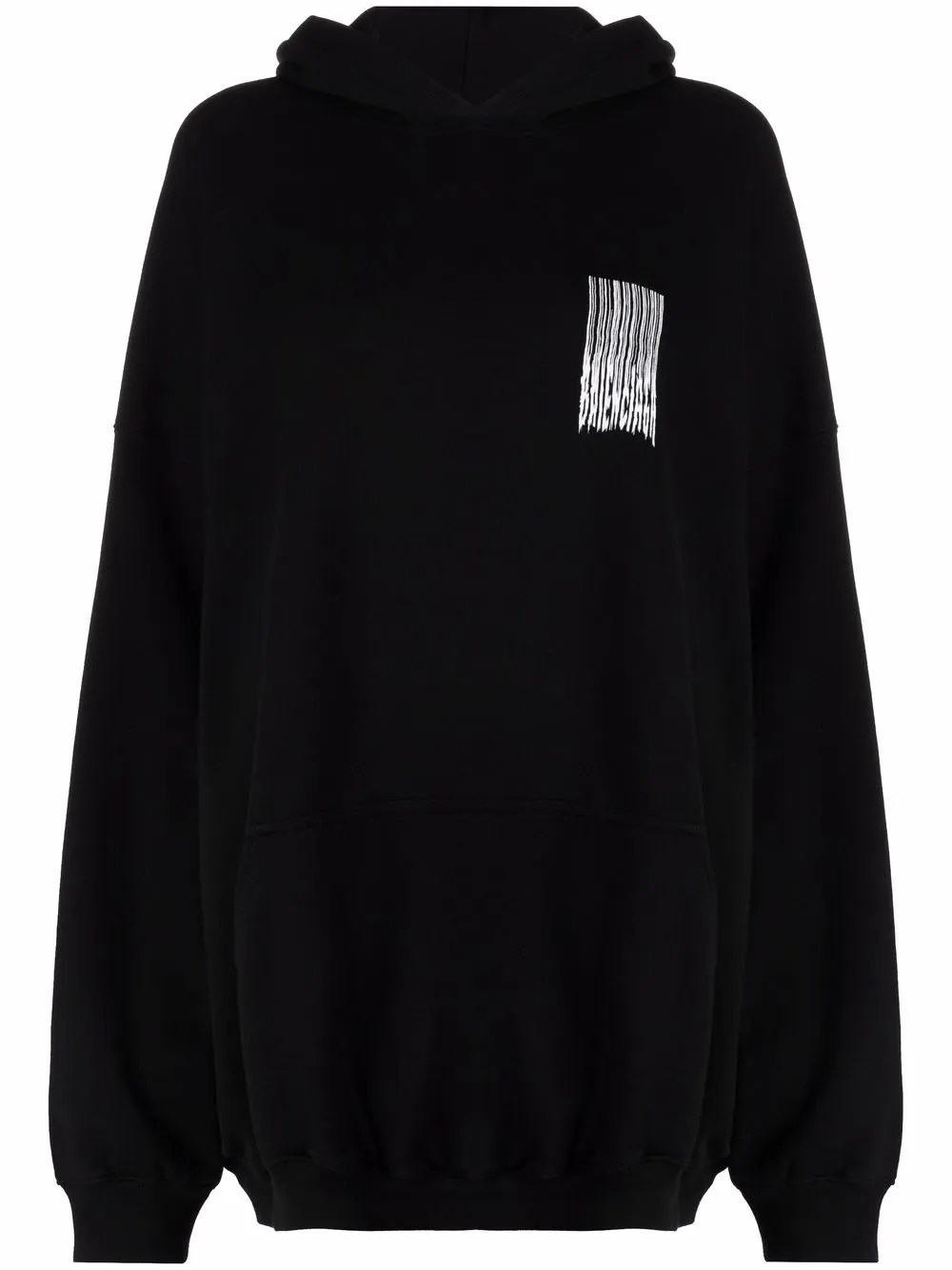 Balenciaga barcode print Hoodie Black FARFETCH