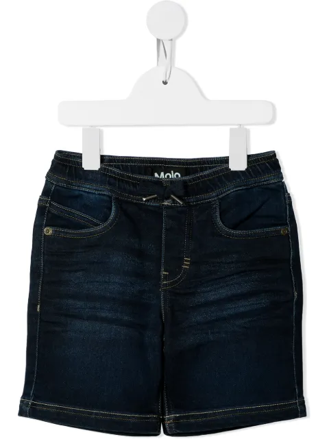 Molo logo-patch denim shorts