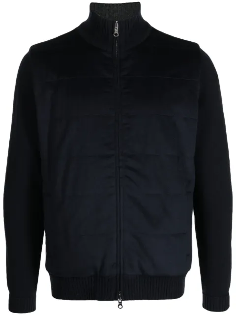 N.Peal quilted zip-up cashmere jacket