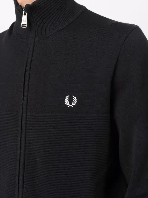 FRED PERRY funnel-neck Zipped Cardigan - Farfetch