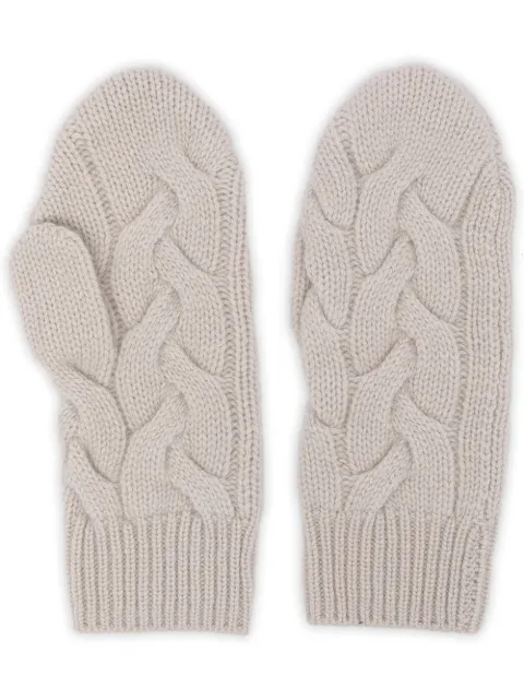 N.Peal cashmere cable-knit mittens