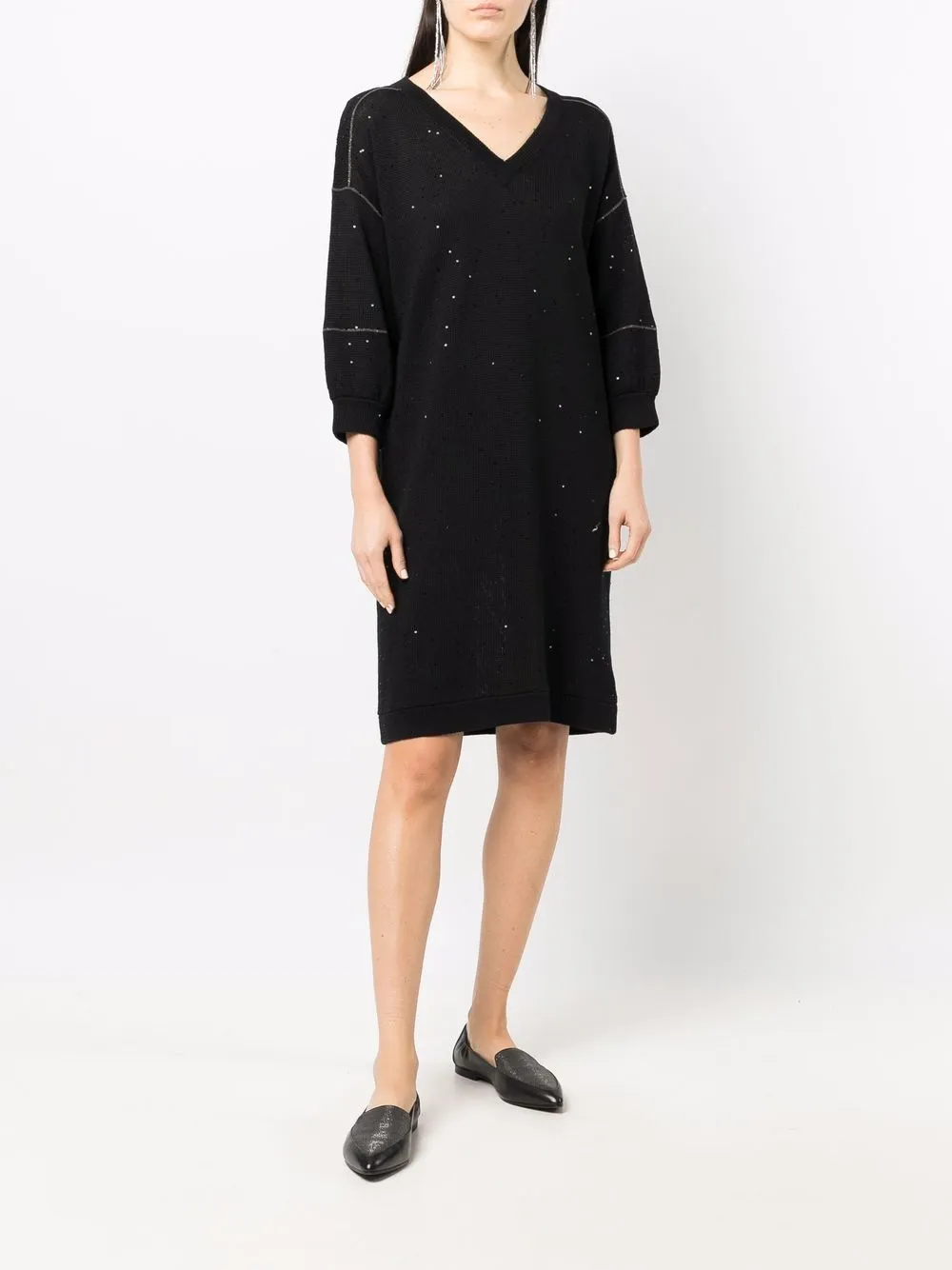 фото Brunello cucinelli трикотажное платье с пайетками