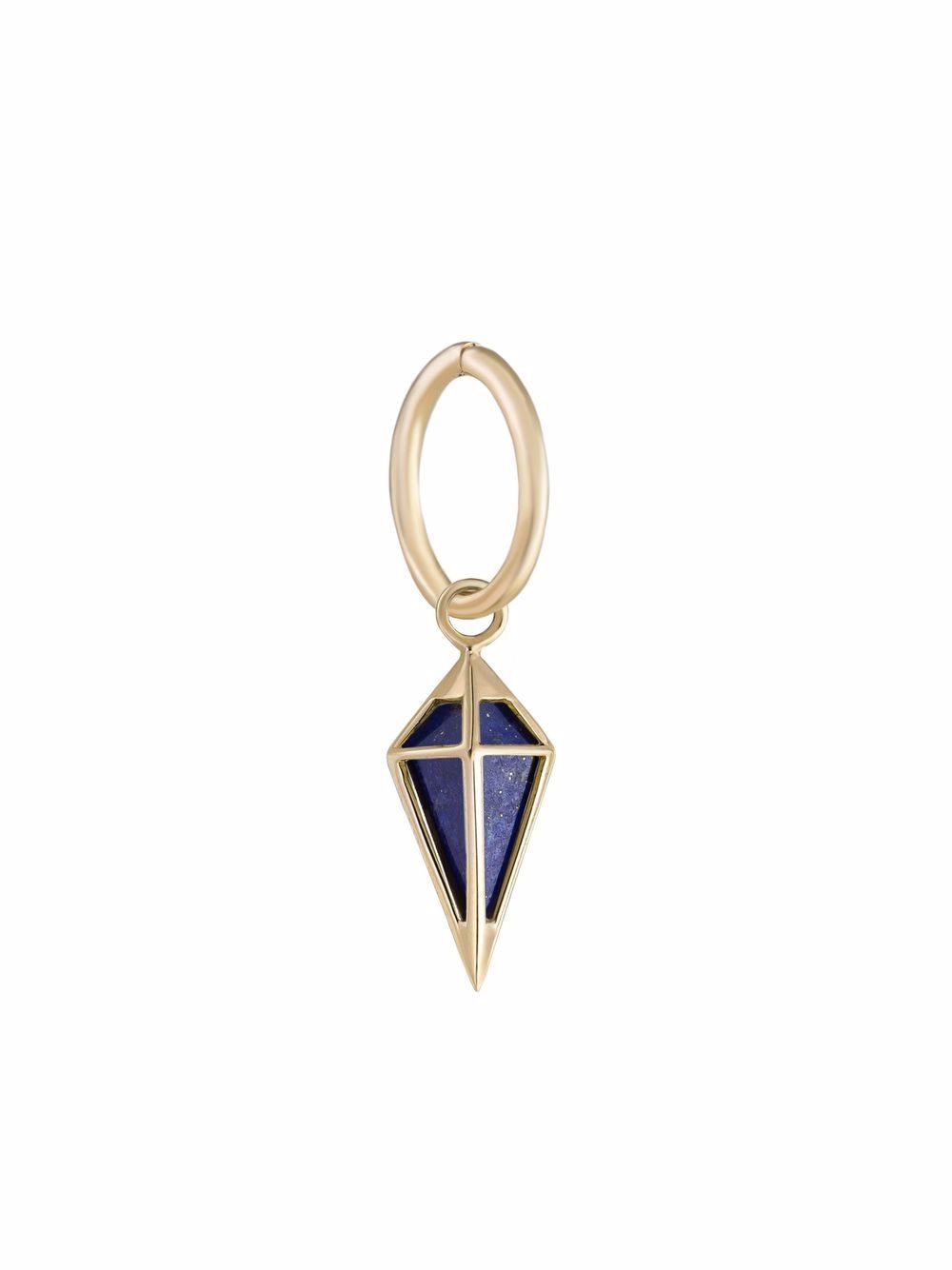 фото Metier by tom foolery 9kt yellow gold lapis lazuli pendulum plaque clicker single hoop