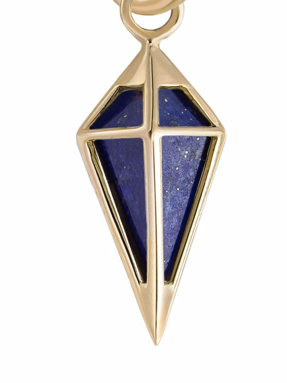 фото Metier by tom foolery 9kt yellow gold lapis lazuli pendulum plaque clicker single hoop