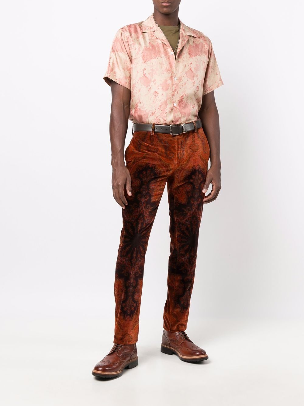 фото Etro зауженные брюки с принтом пейсли