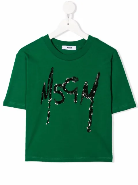 MSGM Kids logo crew-neck T-shirt