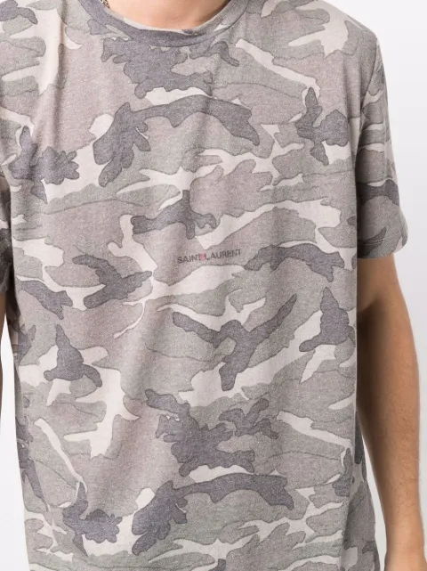 saint laurent camo t shirt